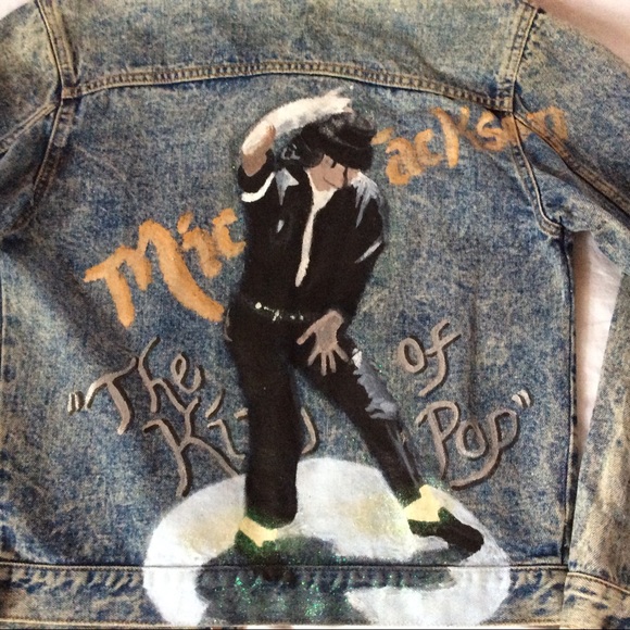 Hand-painted Michael Jackson on 80’s Denim Jacket - Picture 2 of 8